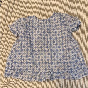 GAP Kids Blue Geometric Blouse- Size 5T